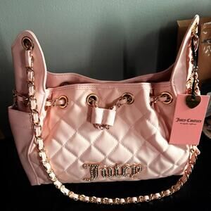 Juicy Couture Fashion Icon Drawstring Bucket Bag Powder Blush NWT